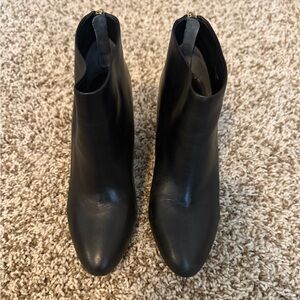 Ann Taylor Sleek Black Ankle Booties
